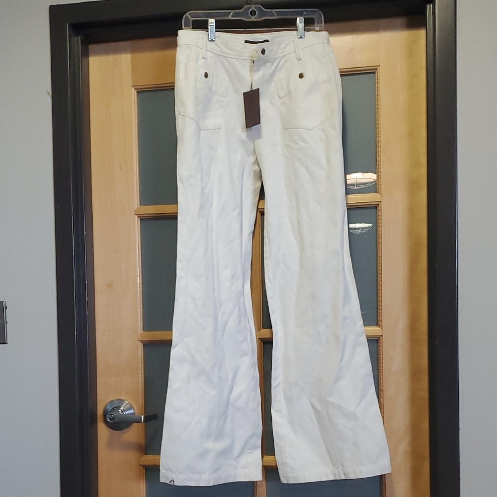 Nicholas K White Flare Wide Leg Jeans
